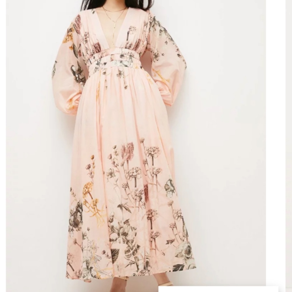 Karen Millen Blush Botanical Silk Cotton Dress BNWT
